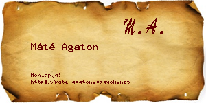 Máté Agaton névjegykártya